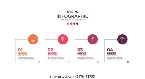 Modern minimalist elegant clean circular steps editable infographic design template vector