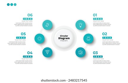 Modern minimalist elegant clean circular steps editable infographic design template vector