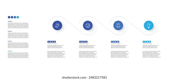 Modern minimalist elegant clean circular steps editable infographic design template vector