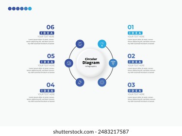 Modern minimalist elegant clean circular steps editable infographic design template vector