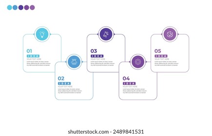Modern minimalist elegant clean circular steps editable infographic design template vector 