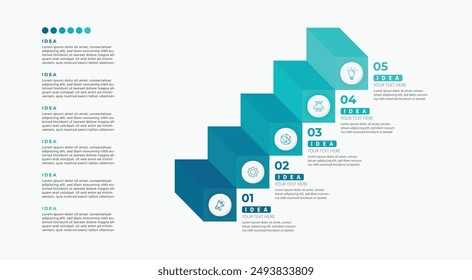 Modern minimalist elegant clean circular steps editable infographic design template vector 