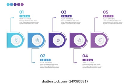 Moderne minimalistisch-elegante, saubere, kreisförmige Stufen editierbare Infografik Design Vorlage Vektorgrafik 