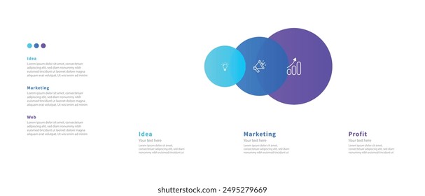 Modern minimalist elegant clean circular steps editable infographic design template vector