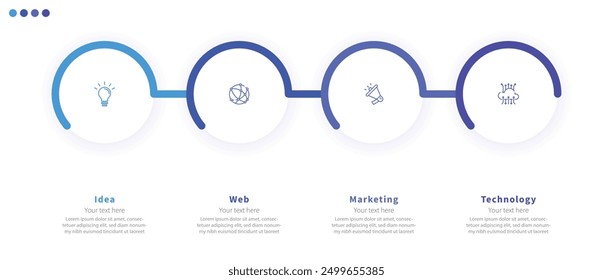 Modern minimalist elegant clean circular steps editable infographic design template vector