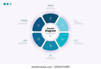 Moderno minimalista elegante limpio circular 3 pasos editable diagrama infografía diseño Plantilla Vector