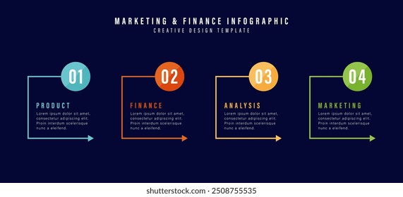 Modern minimalist elegant clean circular steps editable infographic design template vector 