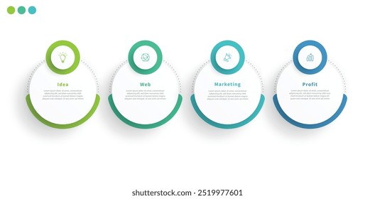 Modern minimalist elegant clean circular 5 steps editable diagram infographic design template vector