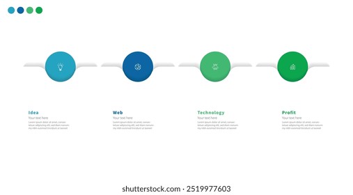 Moderno minimalista elegante limpio circular 5 pasos editable diagrama infografía diseño Plantilla Vector