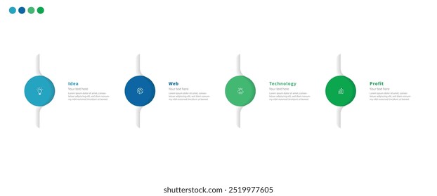 Moderno minimalista elegante limpo circular 5 passos diagrama editável infográfico design modelo vetor