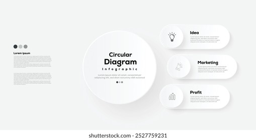 Moderno minimalista elegante limpio circular pasos editable diagrama infográfico diseño Plantilla Vector