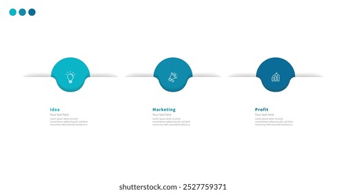 Moderno minimalista elegante limpo passos circulares editável diagrama infográfico vetor de modelo de design