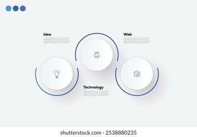 Modern minimalist elegant clean circular steps editable infographic design template vector