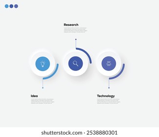 Moderno minimalista elegante limpo passos circulares editável infográfico modelo vetor