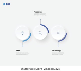 Modern minimalist elegant clean circular steps editable infographic design template vector