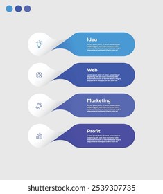 Moderno minimalista elegante limpo passos circulares editável infográfico modelo vetor