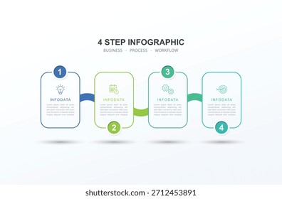 Modern minimalist elegant clean circular 4 steps editable infographic design template.