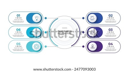 Modern minimalist elegant clean circular steps editable infographic design template vector 