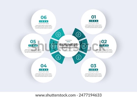Modern minimalist elegant clean circular steps editable infographic design template vector 