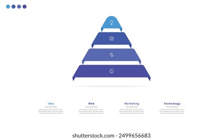 Moderne minimalistisch elegant sauber Pyramid Schritte editierbar Infografik Design Template Vektor