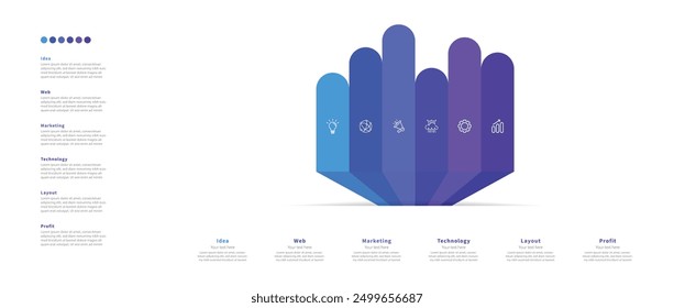 Modern minimalist elegant clean Pyramid steps editable infographic design template vector