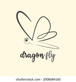 modern minimalist elegant Dragonfly wings logo design with line art style. dragonrfly sign branding identity corporate vector logo design template Isolated . background. vector illustration