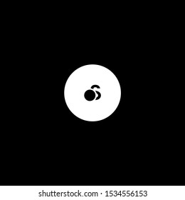 modern minimalist elegant white circle S logo letter simple design isolated on black background