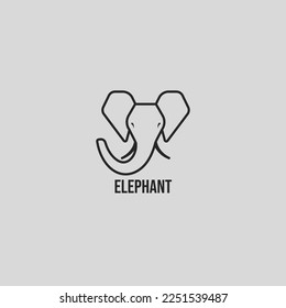 modern and minimalist elephant logo. Elephant design for company slogan. Modern design and vector illustration