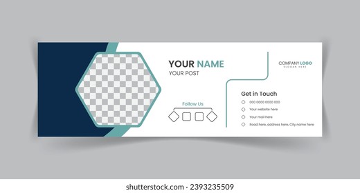 Modern minimalist email footer or email signature design with digital profile.