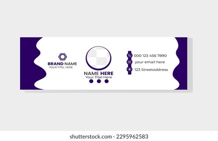Modern and minimalist email signature. Creative business email signature template. Email signature template or email footer.
