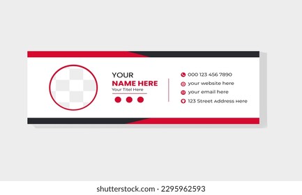 Modern and minimalist email signature. Creative business email signature template. Email signature template or email footer.