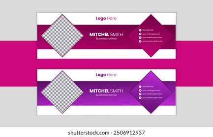 Modern and minimalist email signature design or email footer template.