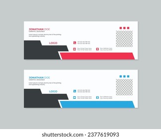 Modern and minimalist email signature or email footer template