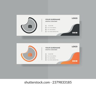 Modern and minimalist email signature or email footer template
