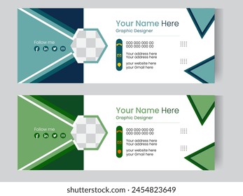 Modern and minimalist email signature or email footer template.