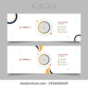 Modern and minimalist email signature template or email footer and personal social media cover design. corporate business email signature template design.