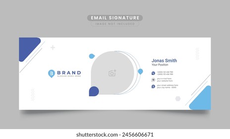 Modern and minimalist email signature template or email footer and personal social media cover design. corporate business email signature template design.