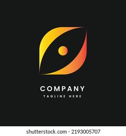 Modern minimalist eye ball logo design template
