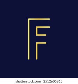 Modernes minimalistisches F-Initial-Logo in Gold