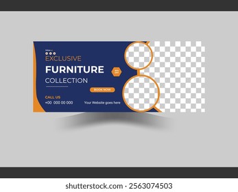 Modern and minimalist facebook cover or furniture company social media cover