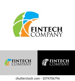 Modern Minimalist Fintech Logo For Financial Technology Startup And Business  Company