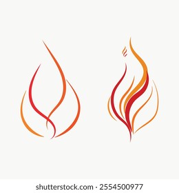 Modern and minimalist fire-inspired vector icons,decal, perfect for creative projects.