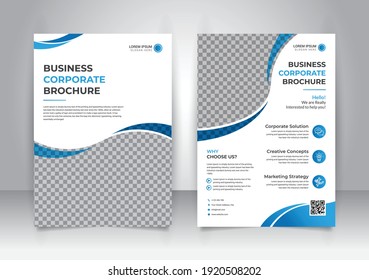 Modern Minimalist Flyer With Bleed, A4, Double Page, Cover Layout