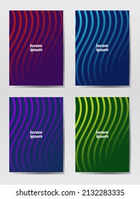 modern minimalist flyer cover wave gradient set