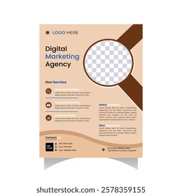 A modern, minimalist flyer design for a digital marketing agency.