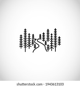 Modern, minimalist forest vector illustration