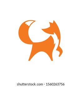 modern minimalist fox concept illustration design
