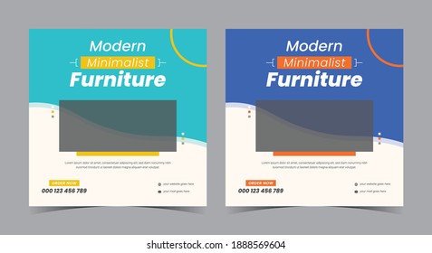 Modern minimalist Furniture social media post and flyer