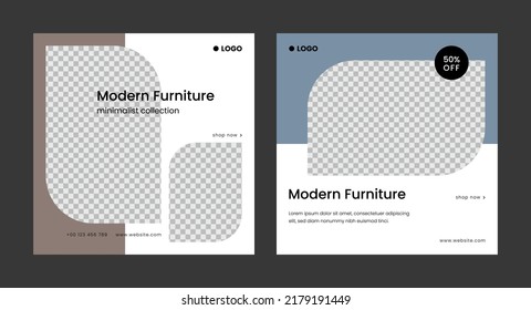 Moderno Mobiliario Minimalista Plantilla de publicación en medios sociales