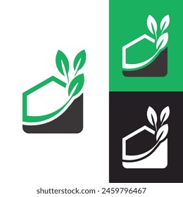 Modern Minimalist Garden House Logo for Landscaping, Lawn Care Business, Company, Dealer, etc. 